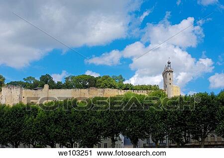 Stock Image - Chinon Castle, Chinon, Indre-et-Loire, Loire Valley, France. Fotosearch