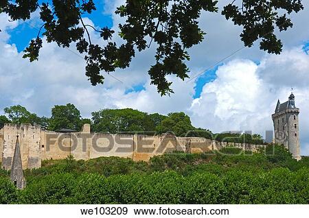Chinon Castle, Chinon, Indre-et-Loire, Loire Valley, France View Large Photo Image Stock Photo - Chinon Castle, Chinon, Indre-et-Loire, Loire Valley, France. Fotosearch