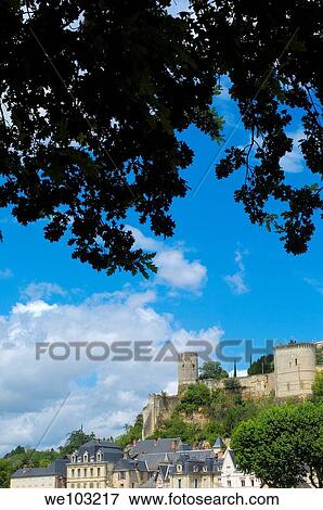 Chinon Castle, Chinon, Indre-et-Loire, Loire Valley, France View Large Photo Image Stock Photo - Chinon Castle, Chinon, Indre-et-Loire, Loire Valley, France. Fotosearch