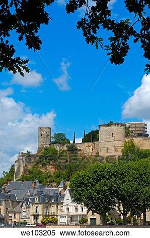 Chinon Castle, Chinon, Indre-et-Loire, Loire Valley, France View Large Photo Image Stock Photography - Chinon Castle, Chinon, Indre-et-Loire, Loire Valley, France. Fotosearch