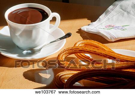 Chocolate with churros. View Large Photo Image Stock Photo - Chocolate with churros.. Fotosearch