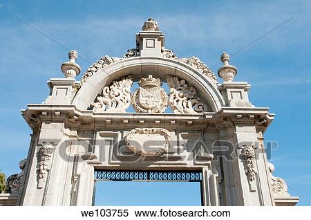 Close view of The Retiro park entrance, Alfonso XII street. Madrid, Spain. View Large Photo Image Stock Photography - Close view of The Retiro park entrance, Alfonso XII street. Madrid, Spain.. Fotosearch