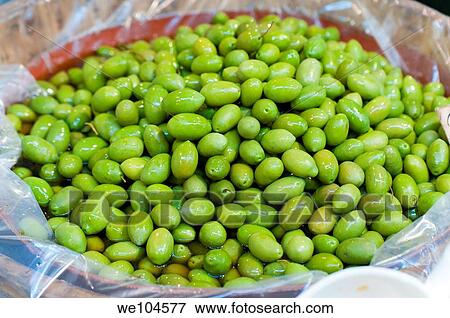 Green olives View Large Photo Image Stock Photo - Green olives. Fotosearch