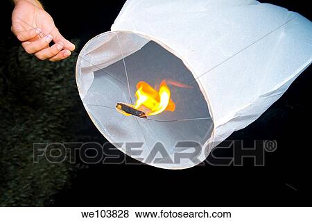 Hot air balloon released in the air View Large Photo Image Stock Photo - Hot air balloon released in the air. Fotosearch