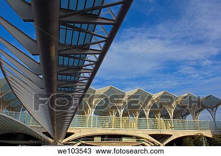 Oriente railway station by Santiagio Calatrava, Gare do Oriente at parque das naçoes, site expo 98, Lisbon, Portugal, Europe View Large Photo Image Stock Image - Oriente railway station by Santiagio Calatrava, Gare do Oriente at parque das naçoes, site expo 98, Lisbon, Portugal, Europe. Fotosearch