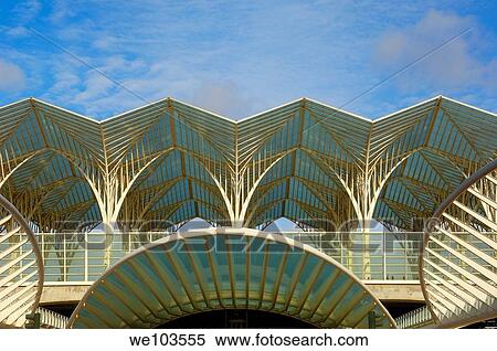 Oriente railway station by Santiagio Calatrava, Gare do Oriente at parque das naçoes, site expo 98, Lisbon, Portugal, Europe View Large Photo Image Stock Photography - Oriente railway station by Santiagio Calatrava, Gare do Oriente at parque das naçoes, site expo 98, Lisbon, Portugal, Europe. Fotosearch