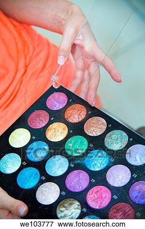 Palette of make up colors View Large Photo Image Stock Photo - Palette of make up colors. Fotosearch