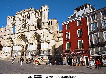 Plaza Mayor and cathedral. Cuenca, Spain. View Large Photo Image Stock Image - Plaza Mayor and cathedral. Cuenca, Spain.. Fotosearch