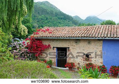 Stock Image - Rural house Asturias province, Spain. Fotosearch