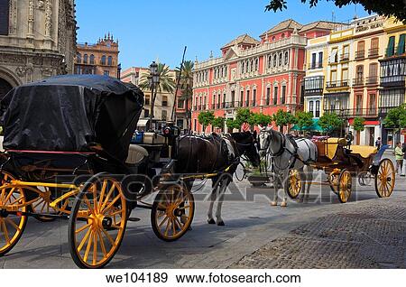 San Francisco square, Seville, Andalusia, Spain View Large Photo Image Stock Photo - San Francisco square, Seville, Andalusia, Spain. Fotosearch