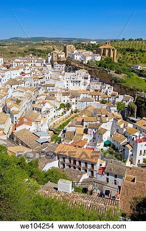 Setenil de las Bodegas, ´Pueblos Blancos´ (white towns), Cadiz province, Andalusia, Spain View Large Photo Image Picture - Setenil de las Bodegas, ´Pueblos Blancos´ (white towns), Cadiz province, Andalusia, Spain. Fotosearch