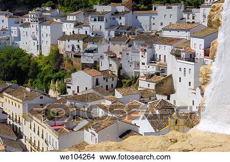 Setenil de las Bodegas, ´Pueblos Blancos´ (white towns), Cadiz province, Andalusia, Spain View Large Photo Image Picture - Setenil de las Bodegas, ´Pueblos Blancos´ (white towns), Cadiz province, Andalusia, Spain. Fotosearch