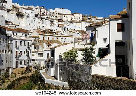 Setenil de las Bodegas, ´Pueblos Blancos´ (white towns), Cadiz province, Andalusia, Spain View Large Photo Image Stock Photo - Setenil de las Bodegas, ´Pueblos Blancos´ (white towns), Cadiz province, Andalusia, Spain. Fotosearch