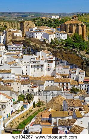 Setenil de las Bodegas, ´Pueblos Blancos´ (white towns), Cadiz province, Andalusia, Spain View Large Photo Image Stock Photo - Setenil de las Bodegas, ´Pueblos Blancos´ (white towns), Cadiz province, Andalusia, Spain. Fotosearch