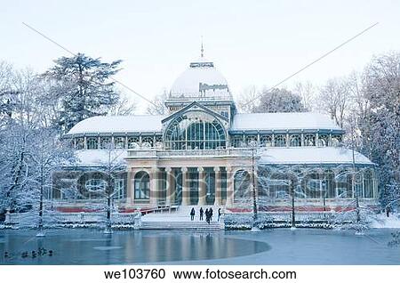 Snowcovered Cristal Palace, The Retiro park. Madrid, Spain. View Large Photo Image Stock Image - Snowcovered Cristal Palace, The Retiro park. Madrid, Spain.. Fotosearch