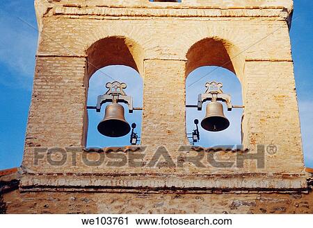 Steeple of the church. La Hiruela, Madrid province, Spain. View Large Photo Image Stock Image - Steeple of the church. La Hiruela, Madrid province, Spain.. Fotosearch