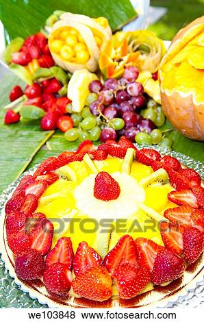 Strawberry fruitcake View Large Photo Image Stock Photo - Strawberry fruitcake. Fotosearch