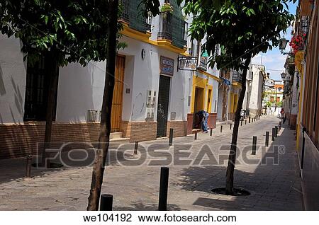 Street in Triana neighborhood, Seville, Andalusia, Spain View Large Photo Image Stock Image - Street in Triana neighborhood, Seville, Andalusia, Spain. Fotosearch
