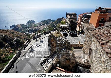 Taormina, Castelmola locality View Large Photo Image Stock Image - Taormina, Castelmola locality. Fotosearch