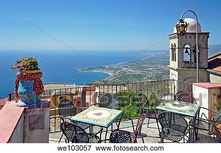 Taormina, Castelmola View Large Photo Image Stock Photo - Taormina, Castelmola. Fotosearch