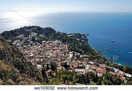 Taormina, panorama View Large Photo Image Stock Image - Taormina, panorama. Fotosearch