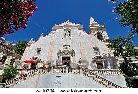 Taormina, piazza IX Aprile View Large Photo Image Stock Image - Taormina, piazza IX Aprile. Fotosearch