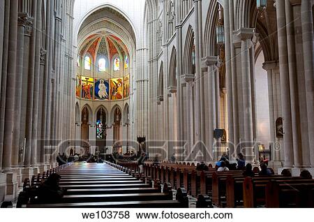The Almudena cathedral, indoor view. Madrid, Spain. View Large Photo Image Stock Photo - The Almudena cathedral, indoor view. Madrid, Spain.. Fotosearch