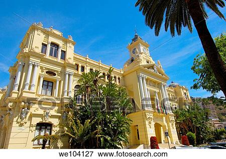 Town Hall, Malaga, Costa del Sol, Andalusia, Spain View Large Photo Image Stock Photo - Town Hall, Malaga, Costa del Sol, Andalusia, Spain. Fotosearch