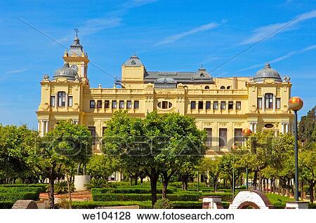 Town Hall, Malaga, Costa del Sol, Andalusia, Spain View Large Photo Image Stock Photo - Town Hall, Malaga, Costa del Sol, Andalusia, Spain. Fotosearch