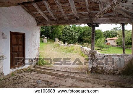 Stock Photo - View from San Emeterio chapel Pimiango, Asturias province, Spain. Fotosearch