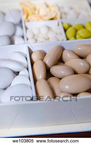 Stock Photography - Wedding confetti in compartments. Fotosearch