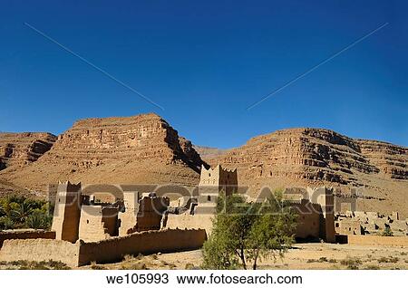 Abadoned and crumbling Kasbah in the Ziz Gorge valley Ifri Morocco View Large Photo Image Stock Image - Abadoned and crumbling Kasbah in the Ziz Gorge valley Ifri Morocco. Fotosearch