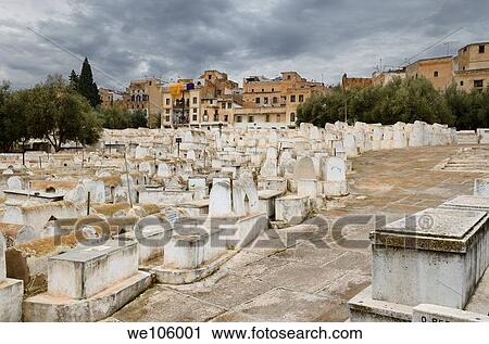 Above ground white tombs in the Mellah Jewish cemetery on a cloudy day in Fes Morocco View Large Photo Image Stock Image - Above ground white tombs in the Mellah Jewish cemetery on a cloudy day in Fes Morocco. Fotosearch