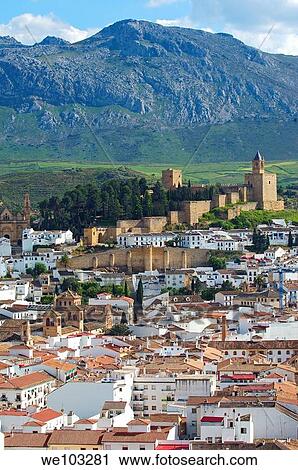 Alcazaba fortress (12th-16th century), Antequera, Malaga province, Andalusia, Spain View Large Photo Image Stock Image - Alcazaba fortress (12th-16th century), Antequera, Malaga province, Andalusia, Spain. Fotosearch