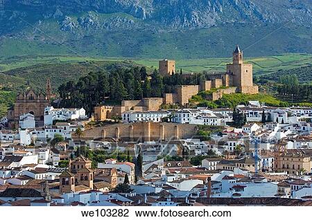 Alcazaba fortress (12th-16th century), Antequera, Malaga province, Andalusia, Spain View Large Photo Image Stock Image - Alcazaba fortress (12th-16th century), Antequera, Malaga province, Andalusia, Spain. Fotosearch