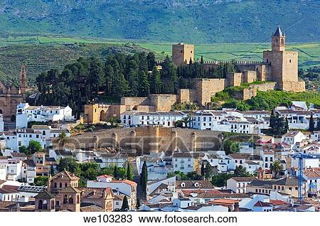 Alcazaba fortress (12th-16th century), Antequera, Malaga province, Andalusia, Spain View Large Photo Image Stock Image - Alcazaba fortress (12th-16th century), Antequera, Malaga province, Andalusia, Spain. Fotosearch