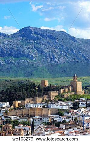 Alcazaba fortress (12th-16th century), Antequera, Malaga province, Andalusia, Spain View Large Photo Image Stock Photo - Alcazaba fortress (12th-16th century), Antequera, Malaga province, Andalusia, Spain. Fotosearch