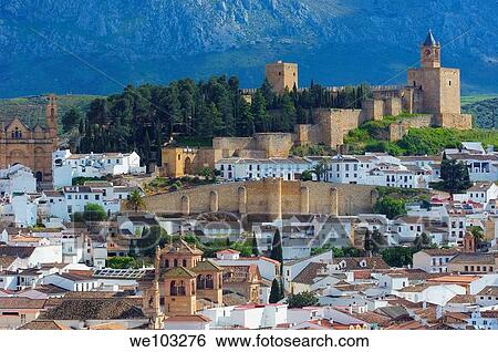 Alcazaba fortress (12th-16th century), Antequera, Malaga province, Andalusia, Spain View Large Photo Image Stock Photograph - Alcazaba fortress (12th-16th century), Antequera, Malaga province, Andalusia, Spain. Fotosearch