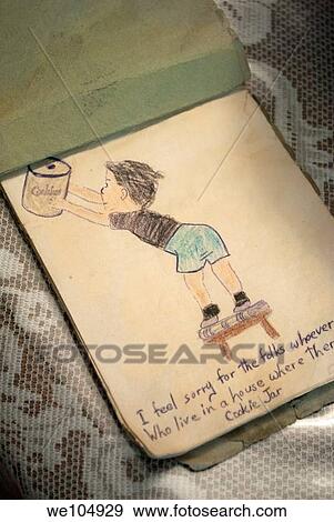 An old drawing and quote in a home made recipe book View Large Photo Image Stock Photo - An old drawing and quote in a home made recipe book. Fotosearch