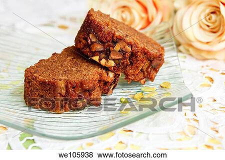 Stock Photo - Apple and Honey cake Tradditionaly eaten during Rosh Hashana the Jewish New Year. Fotosearch