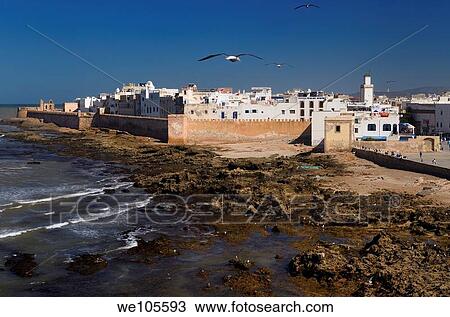 Atlantic coast and North bastion and ramparts of Essaouira Morocco viewed from Sqala du Port View Large Photo Image Stock Image - Atlantic coast and North bastion and ramparts of Essaouira Morocco viewed from Sqala du Port. Fotosearch