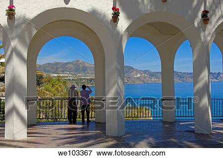 Stock Photo - Balcon de Europa (Balcony of Europe), Nerja, Costa del Sol, Malaga province, Andalusia, Spain. Fotosearch