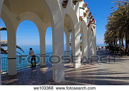 Balcon de Europa (Balcony of Europe), Nerja, Costa del Sol, Malaga province, Andalusia, Spain View Large Photo Image Stock Photo - Balcon de Europa (Balcony of Europe), Nerja, Costa del Sol, Malaga province, Andalusia, Spain. Fotosearch
