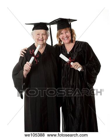 Beauitiful Caucasian woman in a black graduation gown View Large Photo Image Stock Photo - Beauitiful Caucasian woman in a black graduation gown. Fotosearch