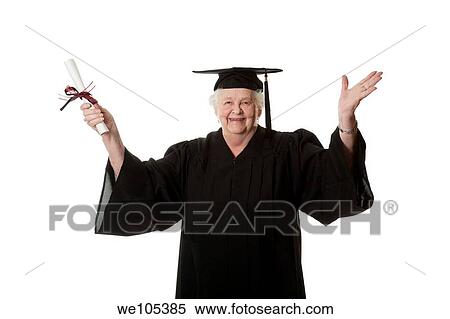 Beauitiful Caucasian woman in a black graduation gown View Large Photo Image Stock Photography - Beauitiful Caucasian woman in a black graduation gown. Fotosearch