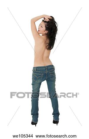 Beautiful and sexy Asian woman posing with some attitude on a white background View Large Photo Image Picture - Beautiful and sexy Asian woman posing with some attitude on a white background. Fotosearch