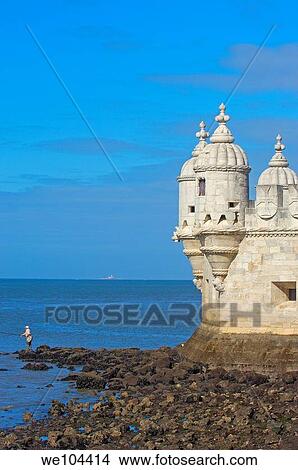Belem Tower (Torre de Belém) built by Francisco de Arruda, Lisbon, Portugal View Large Photo Image Picture - Belem Tower (Torre de Belém) built by Francisco de Arruda, Lisbon, Portugal. Fotosearch