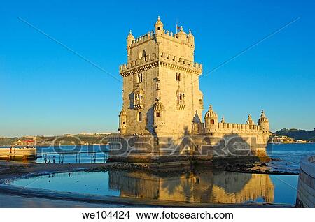 Picture - Belem Tower (Torre de Belém) built by Francisco de Arruda, Lisbon, Portugal. Fotosearch