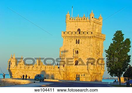 Belem Tower (Torre de Belém) built by Francisco de Arruda, Lisbon, Portugal View Large Photo Image Stock Image - Belem Tower (Torre de Belém) built by Francisco de Arruda, Lisbon, Portugal. Fotosearch