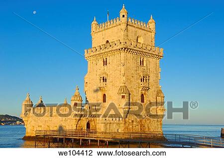 Stock Image - Belem Tower (Torre de Belém) built by Francisco de Arruda, Lisbon, Portugal. Fotosearch
